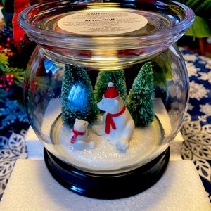 Bath and Body Works Polar Bear Cloche Pedestal 3 wick candle holder